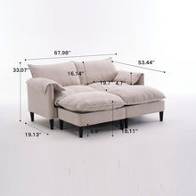 Load image into Gallery viewer, Convertible Combination Sofa With Footstools With Storage