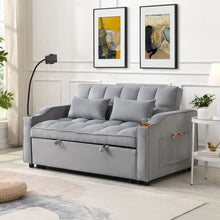 Load image into Gallery viewer, Modern Loveseat With Pullout Bed, Adjustable Reclining Backrest
