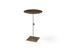 Load image into Gallery viewer, Steel Height Adjustable Round Pedestal End Table - Bronze / Silver