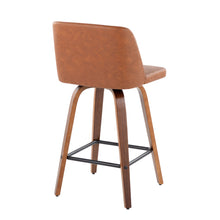 Load image into Gallery viewer, Toriano - Mid Century Modern Fixed Height Counter Stool & Square Footrest (Set of 2)