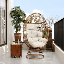 Load image into Gallery viewer, Lenola - Outdoor Patio Wicker Swivel Egg Chair - Brown / Beige