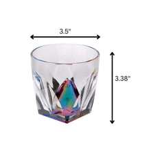 Load image into Gallery viewer, Leading Ware Rainbow Diamond Acrylic Glasses Drinking (Set of 4) Dof 9Oz Bpa Free Plastic Cocktail Glasses - Clear