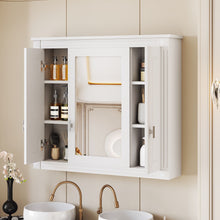 Load image into Gallery viewer, Wall Mounted Bathroom Cabinet With Mirror And 5 Shelves, Rectangular Design