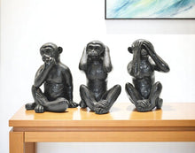 Load image into Gallery viewer, Monkey Tabletop Sculpture (Set of 3) - Black