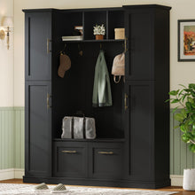 Load image into Gallery viewer, Hall Tree With 4 Side Cabinets