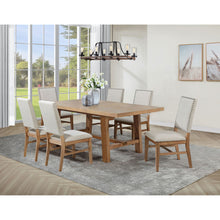Load image into Gallery viewer, Carlos - 7 Piece Leaf Dining Set Table And Upholstered Chairs - Brown / Beige