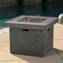 Load image into Gallery viewer, Anchorage - Wood Square Fire Pit 40, 000 Btu - Gray
