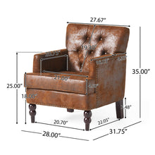 Load image into Gallery viewer, Vitality - Club Chair With Button Tufted Diamond Stitching And Turned Legs
