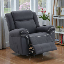 Load image into Gallery viewer, Domana - Polished Microfiber Power Nirion Recliner With Lift Heating Massage Chair - Dark Blue