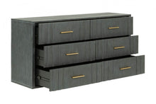 Load image into Gallery viewer, Solid Wood Six Drawer Dresser - Dark Gray