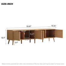 Load image into Gallery viewer, TV Stand With Storage & Cable Holes - Natural Wood