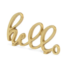 Load image into Gallery viewer, Hello Hand Painted Tabletop Sculpture - Gold