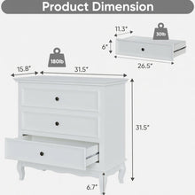 Load image into Gallery viewer, 3 Drawer Dresser - White