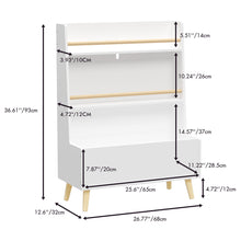 Load image into Gallery viewer, Bookshelf , Book Organizer With Toy Storage - White