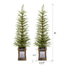 Load image into Gallery viewer, 4Ft Pre Lit Artificial Christmas 2 Piece Set - Green