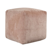 Load image into Gallery viewer, Chenille Cube Pouf Ottoman - Beige