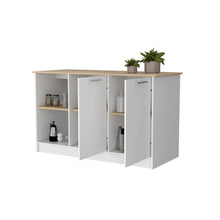 Load image into Gallery viewer, 59" Kitchen Island With Storage - White