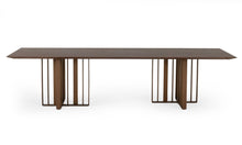 Load image into Gallery viewer, 118" Stainless Steel Double Pedestal Base Dining Table - Brown