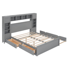 Load image into Gallery viewer, Bed With All In One Cabinet, Shelf And Sockets, Twin Long Trundle