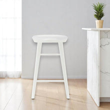 Load image into Gallery viewer, Solid Wood Backless Counter Height Bar Chair - White