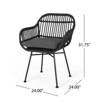 Load image into Gallery viewer, Outdoor Rattan Accent Chair With Metal Legs