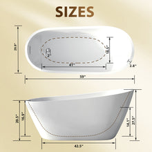 Load image into Gallery viewer, Special-Shaped Freestanding Slipper Bathtub, Overflow & Pop Up Drain