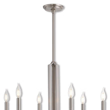 Load image into Gallery viewer, 27" Six-Light Dimmable Chandelier With Shades - Nickel
