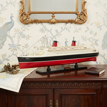 Load image into Gallery viewer, SS France Boat Hand Painted Decorative Boat - Black / Red