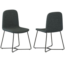 Load image into Gallery viewer, Solid Wood Dining Parsons Chairs (Set of 2) - Charcoal / Black
