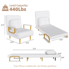 Load image into Gallery viewer, 3 In 1 Convertible Folding Sofa Bed With Adjustable Backrest And Pillow