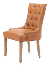 Load image into Gallery viewer, Tufted Faux Leather Solid Wood Dining Side Chair - Brown