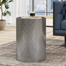 Load image into Gallery viewer, Modern Round Accent Table With Hammered Surface
