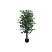 Load image into Gallery viewer, 58" Tall, Artificial Plant, Ficus Tree, Indoor, Faux, Fake, Floor, Greenery, Potted, Decorative - Green / Black