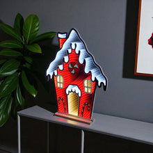 Load image into Gallery viewer, House Christmas Tabletop Sign With LED - Red / White