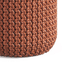 Load image into Gallery viewer, Wynne - Round Knitted Outdoor / Indoor Pouf - Orange
