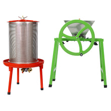 Load image into Gallery viewer, Hydraulic Fruit Wine Press With Apple Crusher, Water-Powered Cider Wine Press - Green