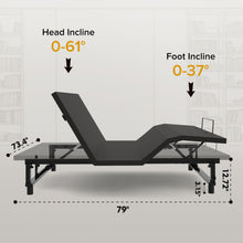 Load image into Gallery viewer, Adjustable Bed Base Frame With Wireless Remote, 4 USB Ports, Under Bed Nightlights, Zero Gravity