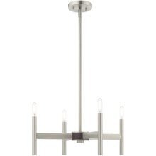 Load image into Gallery viewer, 20'' Four Light Dimmable Chandelier With Shades - Nickel