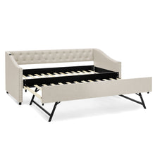 Load image into Gallery viewer, Upholstered Daybed With USB Charging & Pull Out Bed