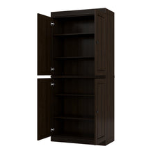 Load image into Gallery viewer, Adjustable Six Tier Library Bookcase With Four Doors (746701) - Espresso