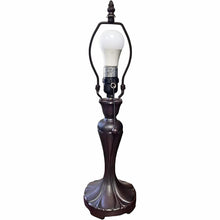 Load image into Gallery viewer, Metal Candlestick Table Lamp With White Dome Shade - Dark Brown