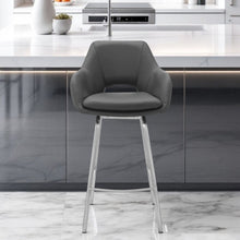 Load image into Gallery viewer, 41" Swivel Low Back Bar Height Bar Chair - Gray / Silver