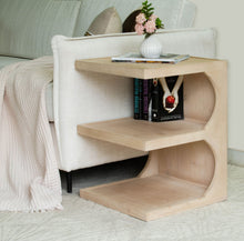 Load image into Gallery viewer, Solid Wood End Table With Two Shelves - Natural