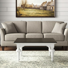 Load image into Gallery viewer, 39" Wood Square Distressed Coffee Table - Brown And White
