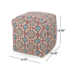 Load image into Gallery viewer, Amelia - Handcrafted Fabric Pouf, Rustic Elegance - Multicolored