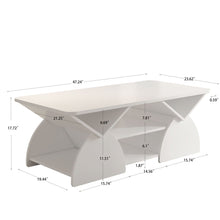 Load image into Gallery viewer, Geometric Engineered Coffee Table With Rounded Corners With Open Shelves