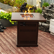 Load image into Gallery viewer, Propane Gas Fire Pit Table, 50000 Btu Square For Outside - Brown