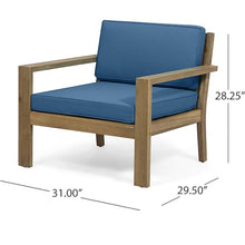 Load image into Gallery viewer, Antoine - Outdoor Acacia Wood Club Chairs With Cushions, (Set of 2)