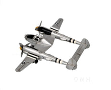 Load image into Gallery viewer, c1941 Lockheed P-38 Lightning Fighter Sculpture - Silver