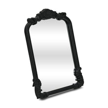 Load image into Gallery viewer, Solid Wood Scalloped Framed Makeup Shaving Tabletop Mirror - Black